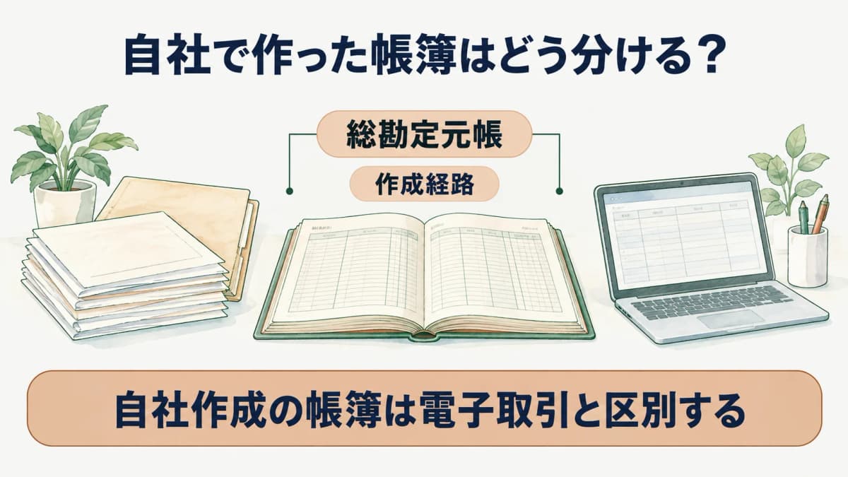 会計ソフトで自社作成した総勘定元帳の流れを示す図