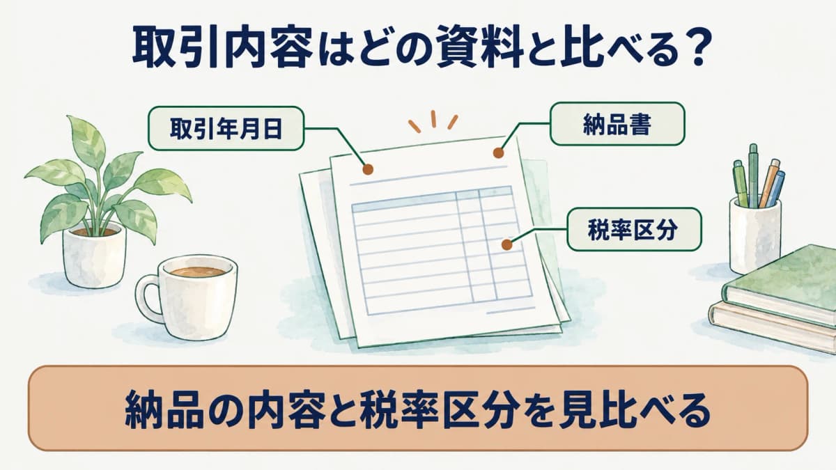 取引年月日と納品書の内容を税率区分に結び付ける図